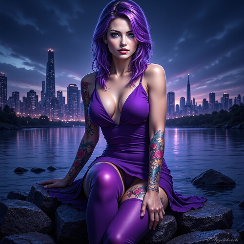 Purple Enchantment in the City Lights
