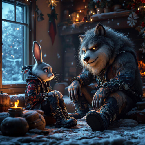 The Christmas Encounter Bunny and the Wolf